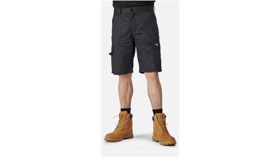 Short de travail Dickies Everyday, taille 34cm, Noir, Homme, en 35 % coton, 65 % polyester