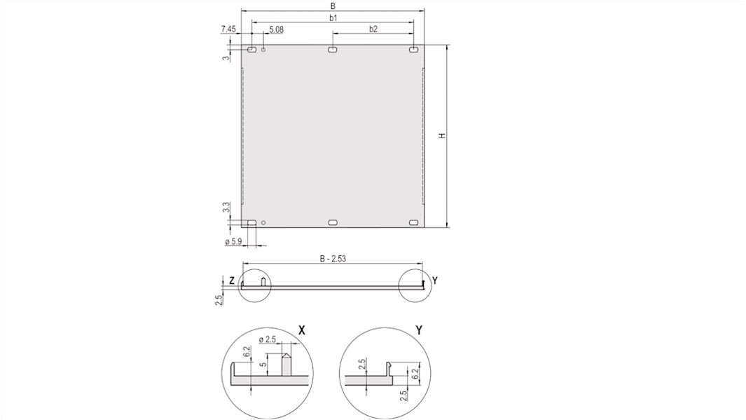 nVent SCHROFF Front Panel, 6U, 84HP