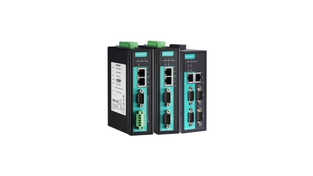 MOXA Geräteserver 2 Ethernet-Anschlüsse 2 serielle Ports RS232, RS422, RS485 921.6kbit/s