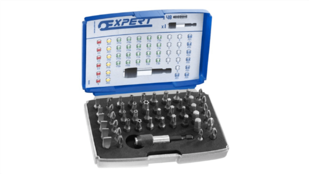 Expert by Facom Screwdriver Bit Set 25 Pieces, Hexagon, Phillips, Pozidriv, Resistorx, Slotted, Square, Torx