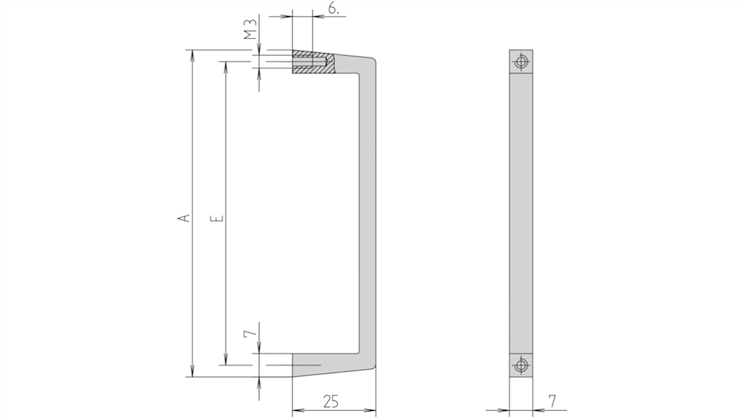 nVent SCHROFF Handle Front Handle for Use with Chassis, Front Panels, Subracks
