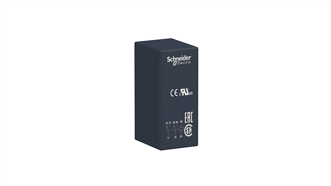 Relé modular Schneider Electric Harmony Relay RSB, DPDT, 8A, enchufable