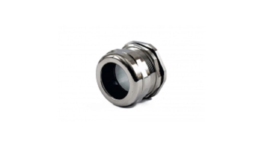 Hammond 1427BCG Series Grey Nickel Plated Brass Cable Gland, PG42 Thread, 32mm min., 38mm max., IP68