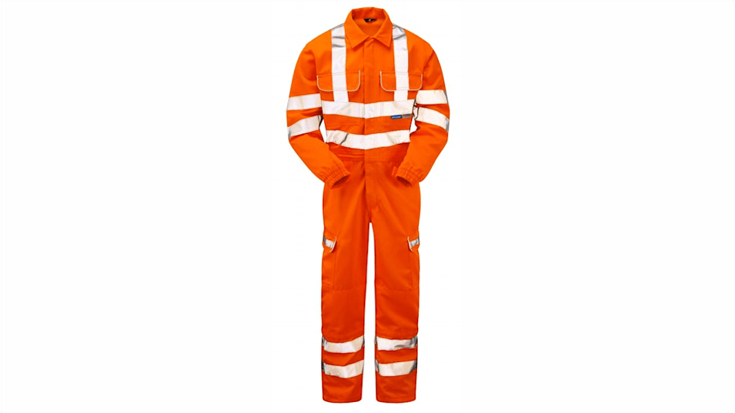 PULSAR Orange Reusable Hi Vis Overalls, XL