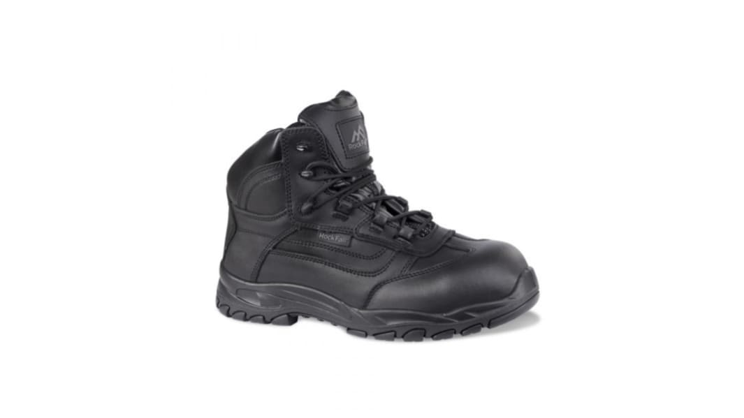 Rockfall, Sicherheitsstiefel Schwarz mit Glasfaser-Schutzkappe, Größe 42 / UK 8
