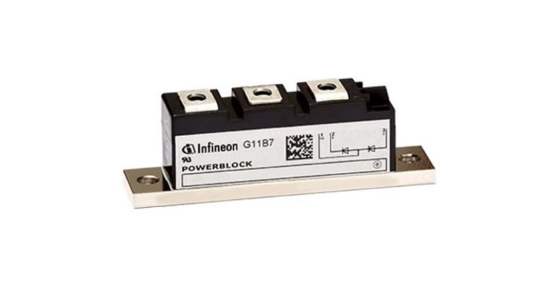 Infineon DD89N Chassismontage Gleichrichter & Schottky-Diode , 1400V / 89A, 3-Pin BG-PB20-1