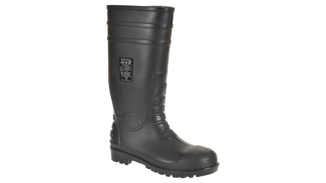 Portwest 安全用ウェリントン, Black, ステンレス鋼, FW95BKR40