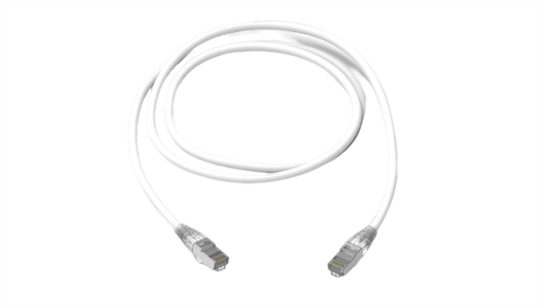 HellermannTyton Connectivity, 1m Cat6a, White RJ45 to RJ45, S/FTP, Terminated
