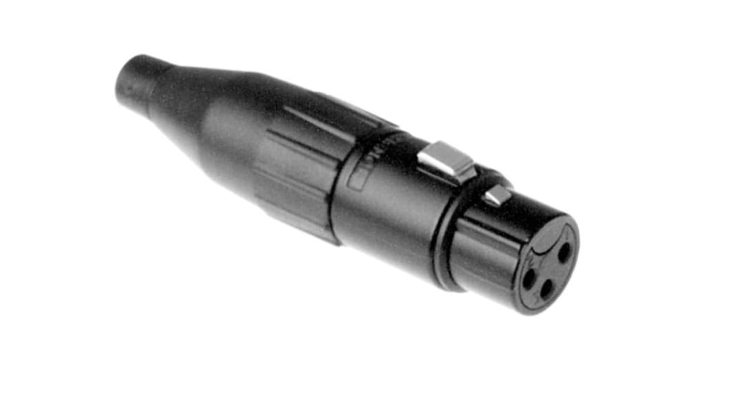 Amphenol Industrial-Connecteur XLR Femelle Droit 3 voies Montage sur câble, placage Argent