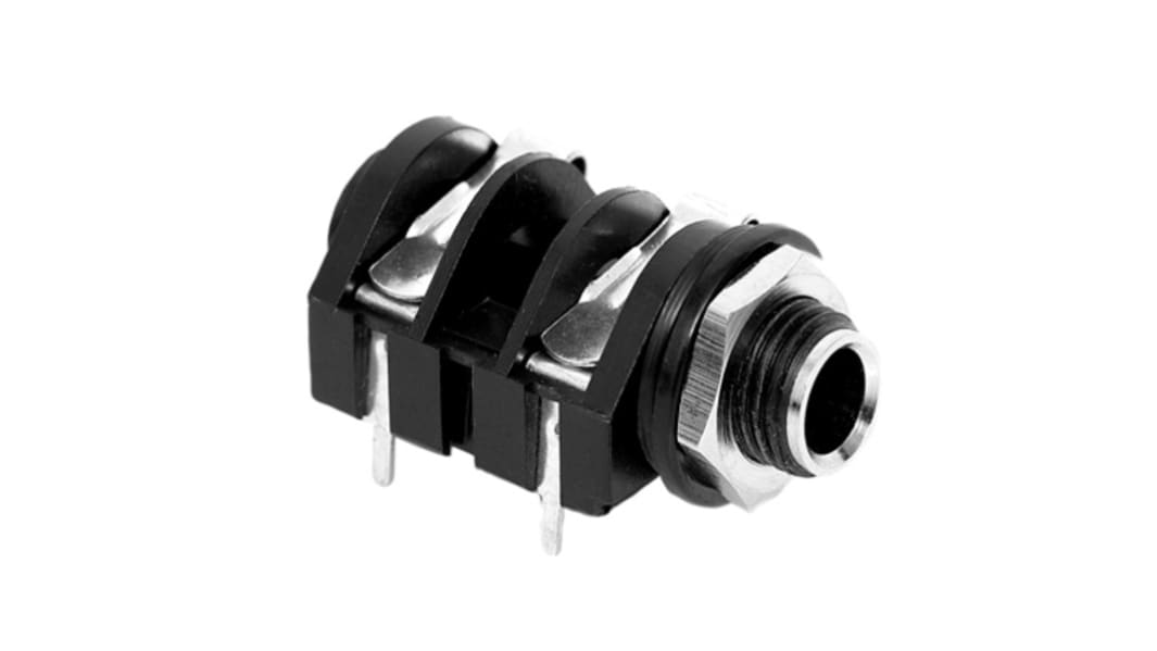 Amphenol Industrial Jack Connector 1/4 in Chassis Mount Phone Jack Socket 10A
