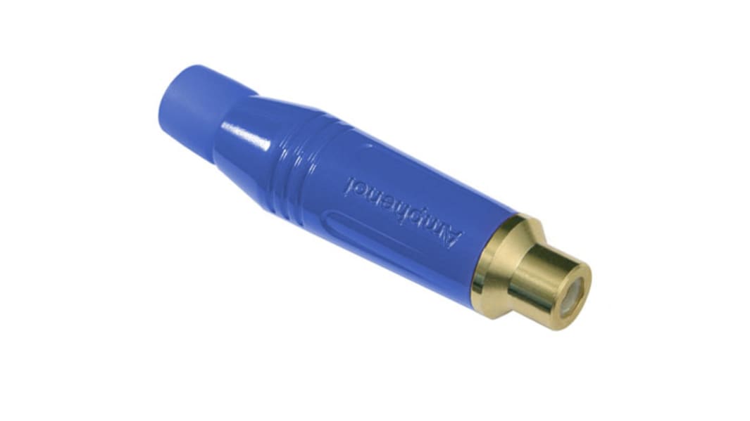 Amphenol Industrial Blue Cable Mount RCA Socket, Gold, 10A