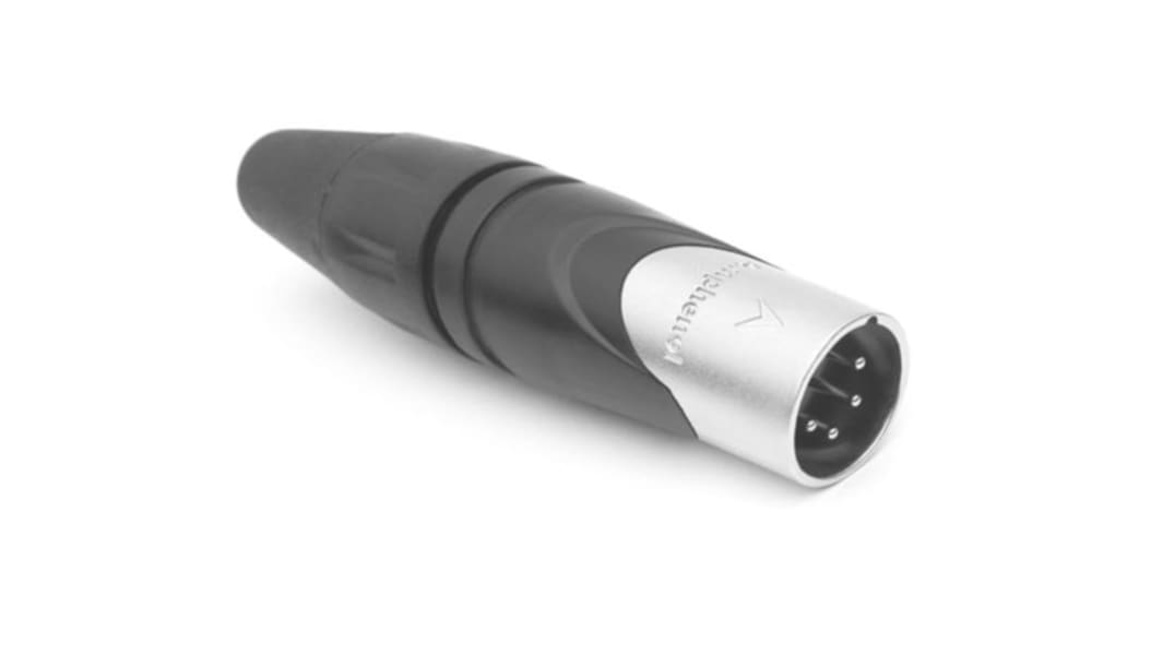 Amphenol Industrial Cable Mount XLR Connector, Male, IP40, 133 V, 4 Way, Silver Plating