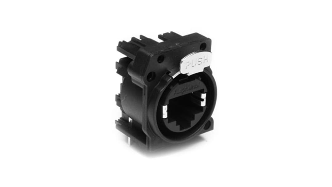 Amphenol Industrial-Connecteur XLR Femelle Horizontal 8 voies Montage sur châssis, placage Or sur nickel