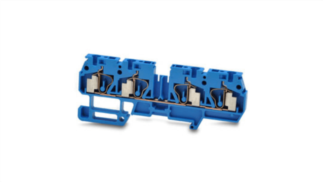 Bloc de jonction de traversée RS PRO, 2.5mm², Cage à ressort, Bleu