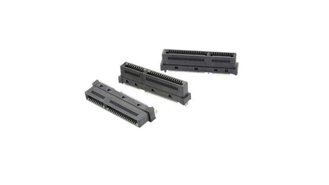 Amphenol Communications Solutions 0.6mmピッチ 140極 2列 ライトアングル カードエッジコネクタ