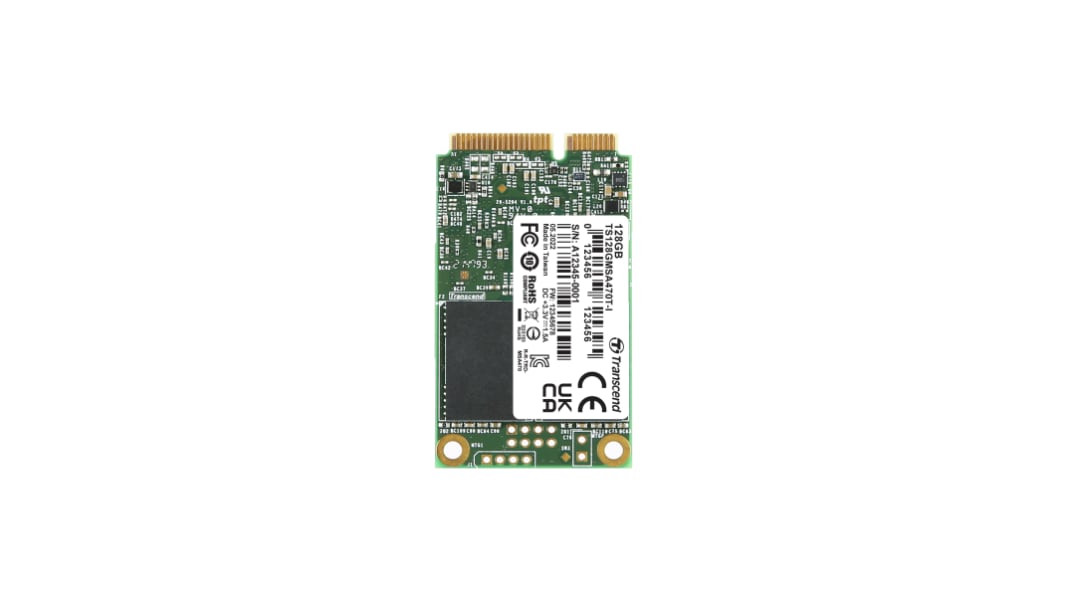 Transcend MSA470T-I, mSATA Intern SSD SATA III Industrieausführung, 3D TLC, 128 GB, SSD
