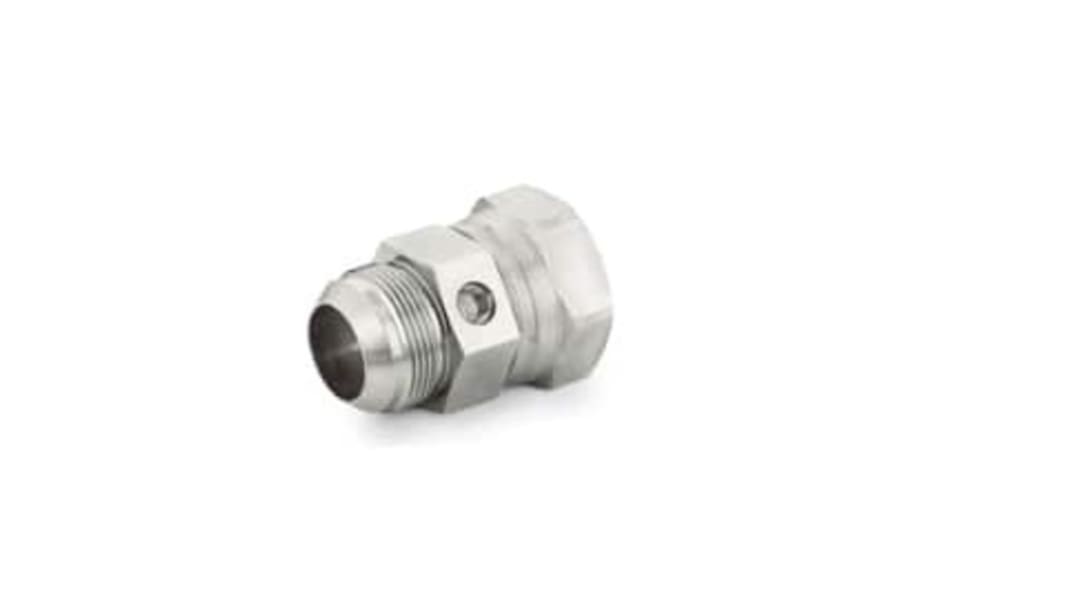 Racor hidráulico, Parker, MAVE12LRCF, Connector A Rótula métrica DIN a 24° macho sin abocardar, Connector B BSPP hembra