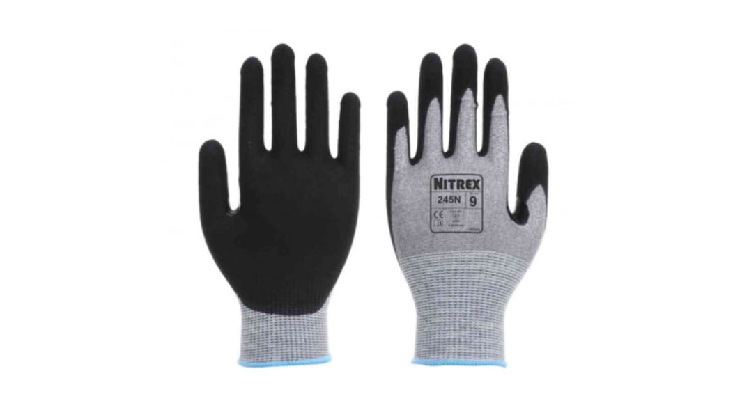 Unigloves 245N Arbejdshandsker, Glasfiber, HPPE, Polyester, Spandex, Stål, Nitril, 8