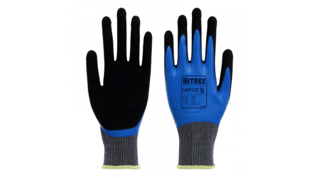 Unigloves 340FCD Blue Glass Fibre, HPPE, Nylon, Spandex Abrasion Resistant, Cut Resistant, Dry Environment, General