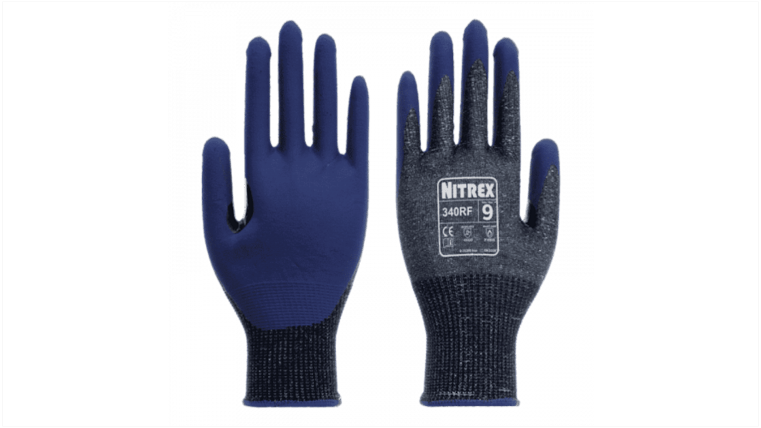 Unigloves 340RF Grey Glass Fibre, HPPE, Nylon Abrasion Resistant, Cut Resistant, Dry Environment, General Purpose, Good