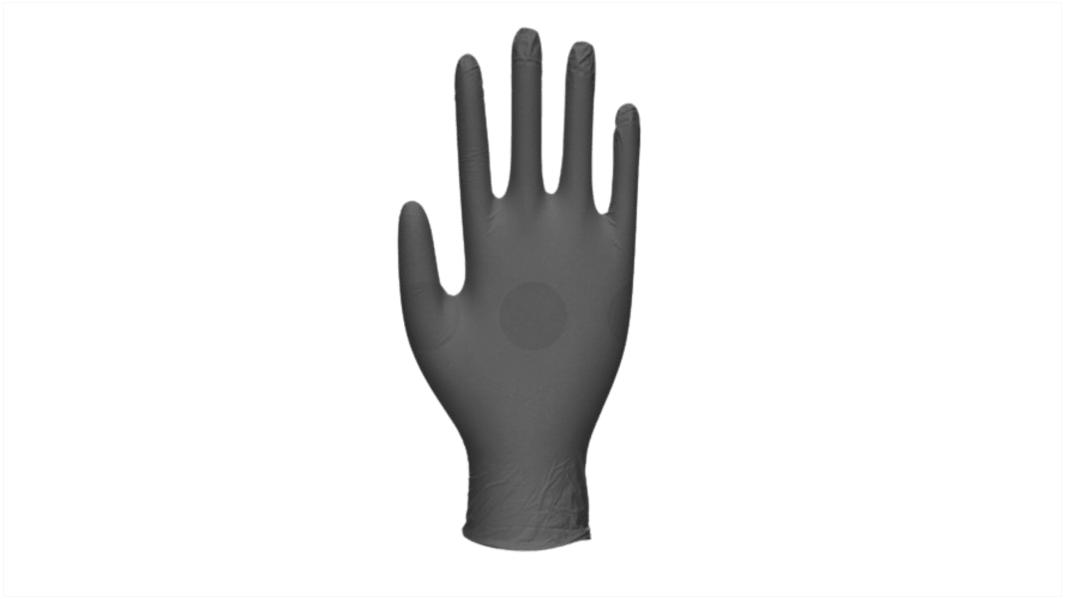Unigloves GA004* Black Powder-Free Nitrile Disposable Gloves, Size S, 100 per Pack