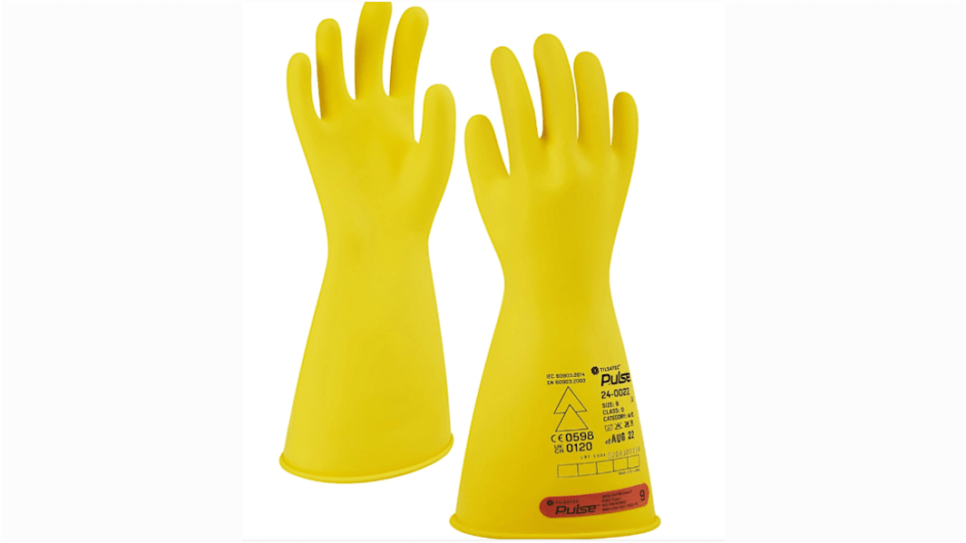 Tilsatec Pulse Elektro-Isolierhandschuhe Größe 11 Elektrische Sicherheit Gummi Gelb 1Paar