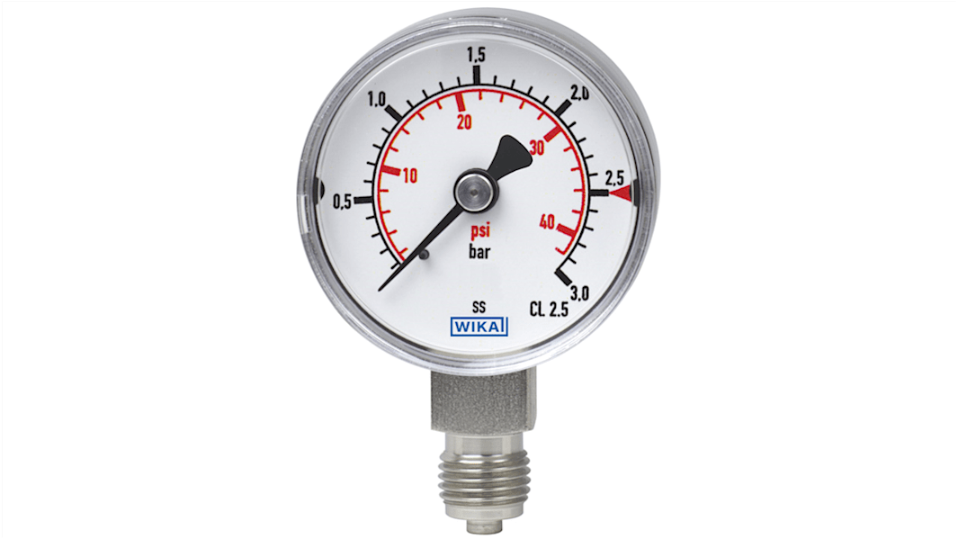 WIKA G 1/8 Analogue Pressure Gauge 10bar Back Entry 40mm Outside Diameter