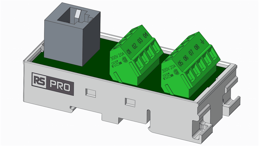 RS PRO 9-Contact Female Interface Module, RJ45 Connector, DIN Rail Mount, 1A