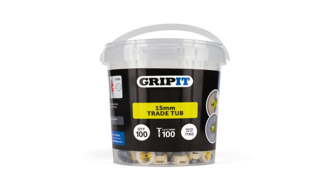 Gripit Bauplattenbefestigungen Typ Gipskartonbefestigung, Ø 15mm L. 140mm Gelb Kunststoff; Stahl