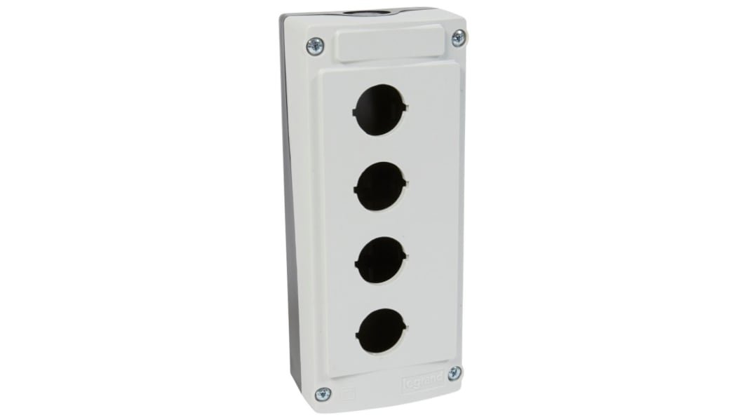 Legrand Steuerstation Leergehäuse, 4 x Ø 22.5mm, Grau, Kunststoff