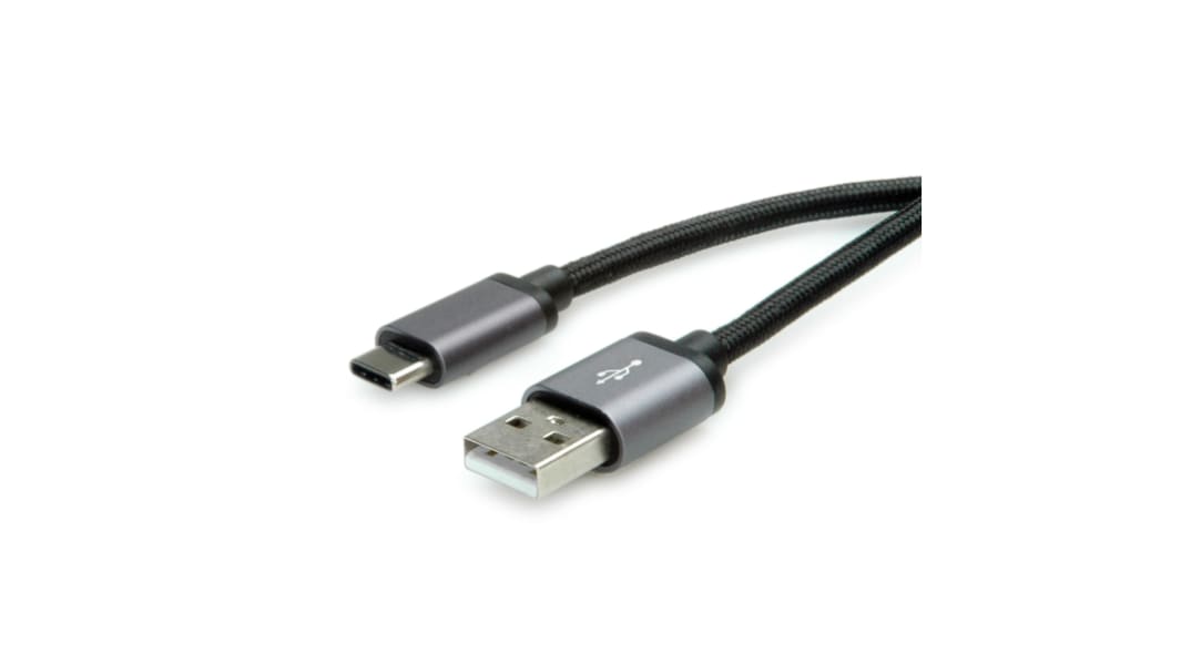 Roline USB 2.0, Male USB C to Male USB A, 1.8m