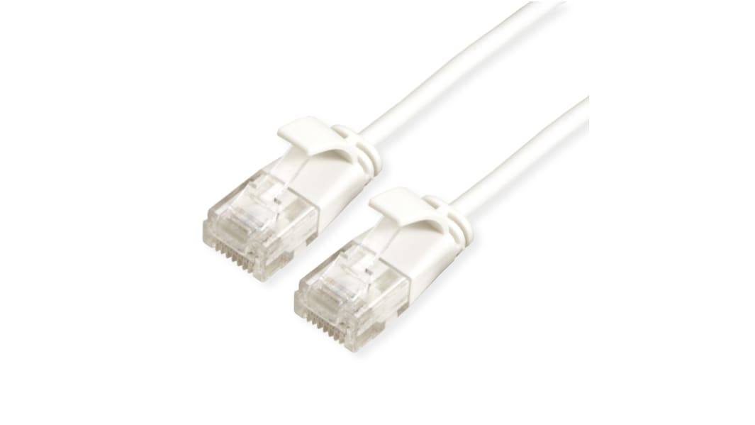 Roline, 150mm Cat6a, White RJ45 to Male RJ45 Male, UTP Unshielded, Terminated LSZH Sheath