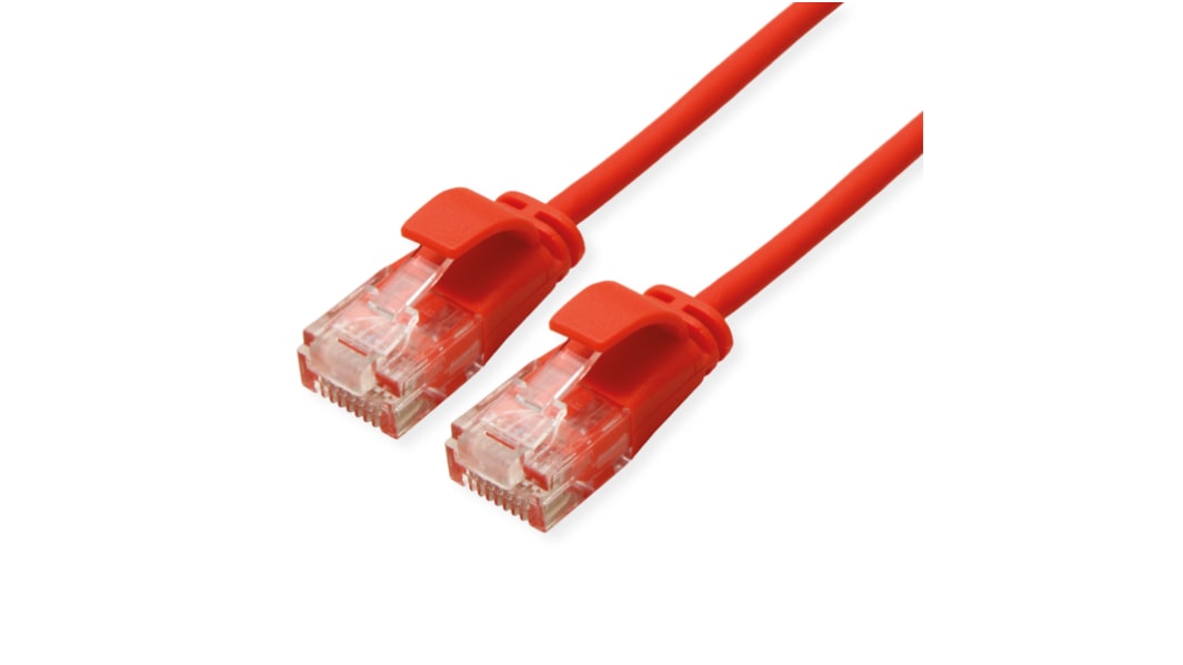 Roline, 300mm Cat6a, Red RJ45 to Male RJ45 Male, UTP Unshielded, Terminated LSZH Sheath