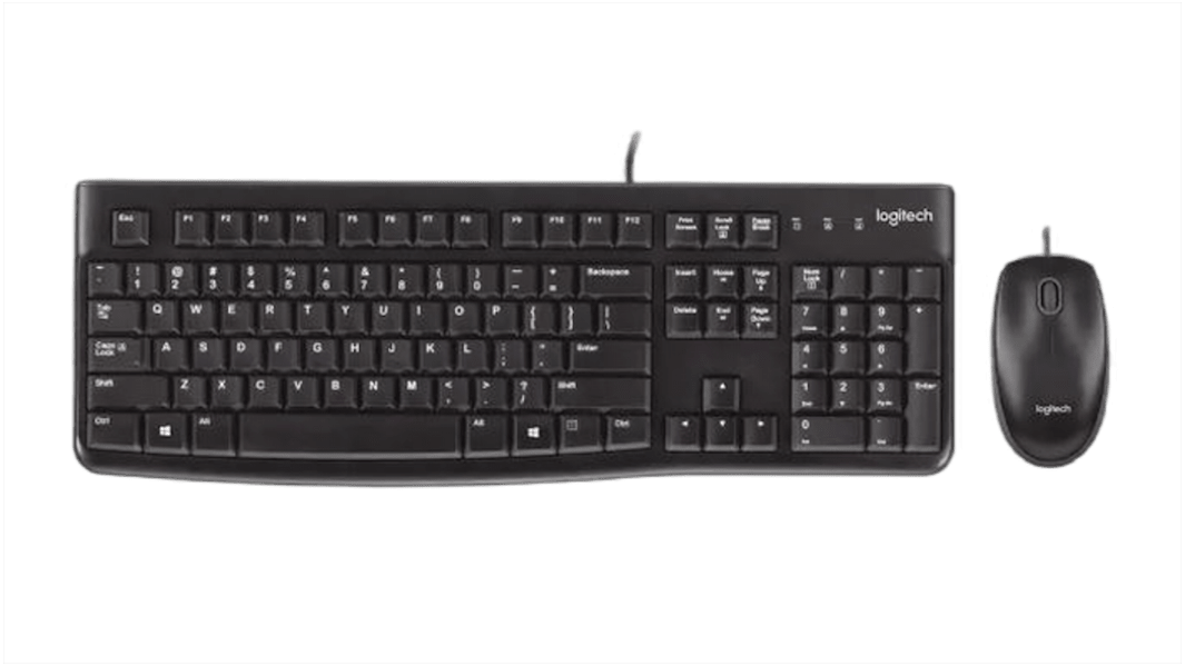 Set tastiera e mouse Nero Logitech Con cavo Standard QWERTY (Italia)