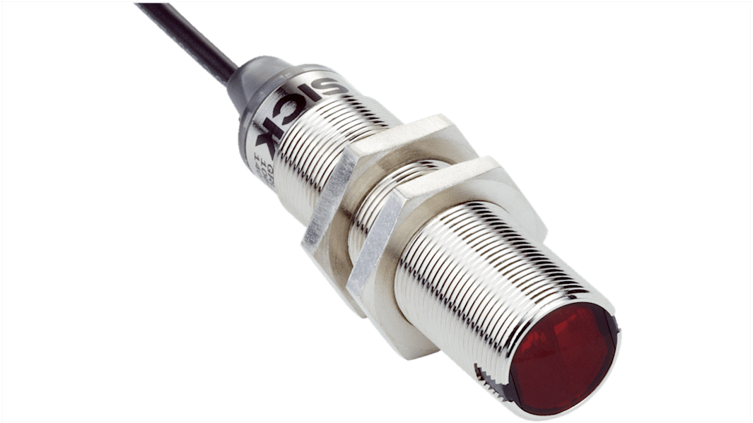 SICK Through Beam Photoelectric Sensor, Cylindrical Sensor, 0 → 15 m Detection Range