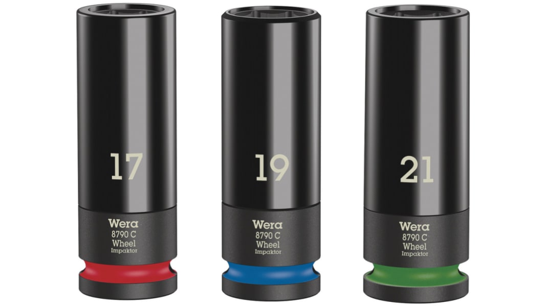 Wera 3-Piece Metric 1/2 in Wheel Nut Socket Set, 6 point