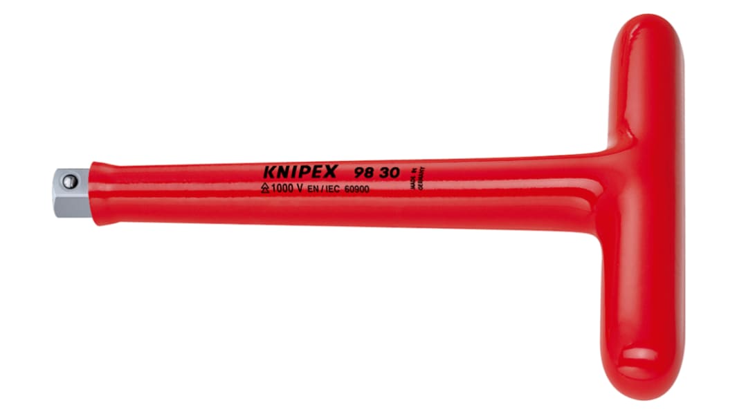 Knipex 3/8 in Square Ratchet with T-Handle Handle, 200 mm Overall