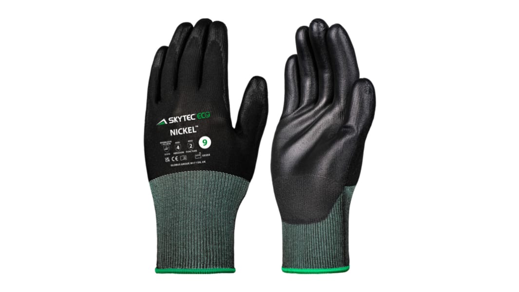 Guanti multiuso Skytec Eco Nickel, Tg. 6, in Poliestere, col. Nero