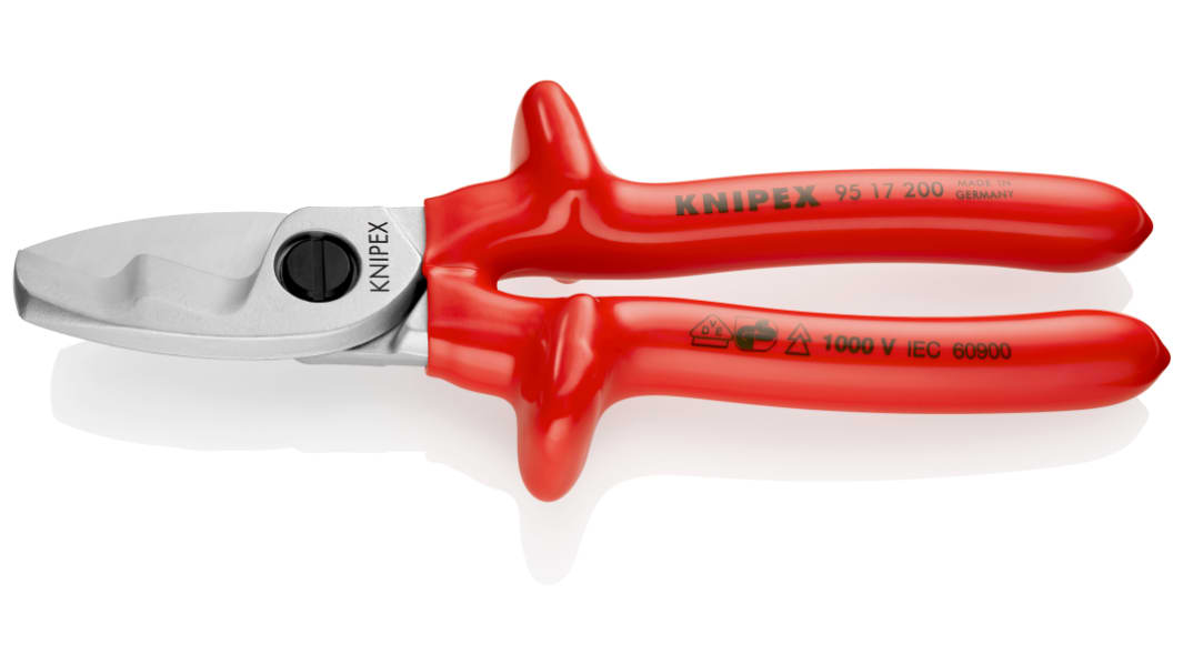 Tagliacavi Knipex in Acciaio speciale per utensili di qualità, L. 200 mm, Approvato VDE