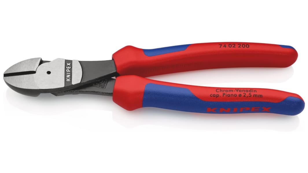 Alicate de corte diagonal de fuerza Knipex, capacidad de corte 4.2mm, long. total 200 mm,