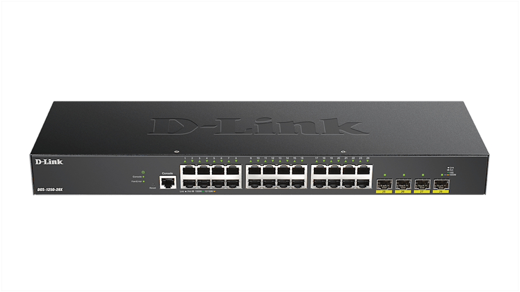 D-Link 28-Port Gigabit Smart Managed Switch mit 10G Uplinks Smart Switch Rackmontage 28-Port Smart 10/100/1000Mbit/s EU