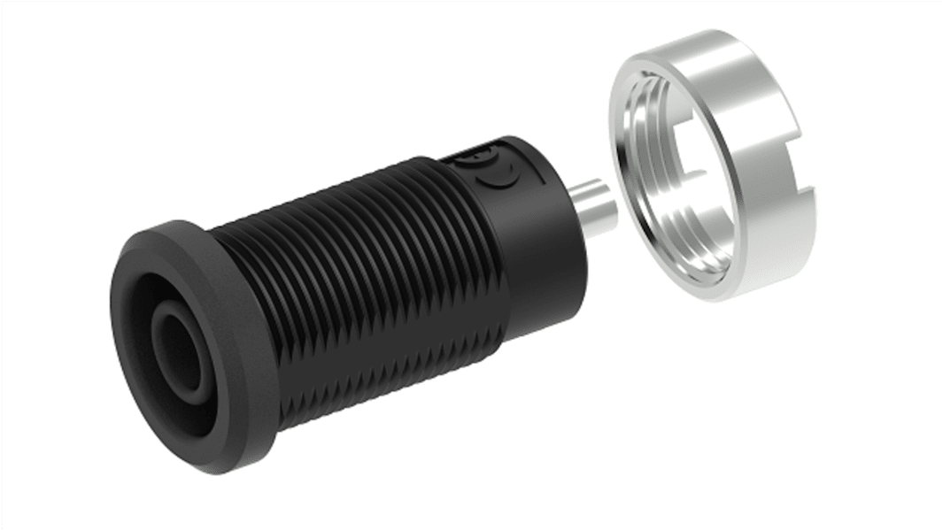 Electro PJP Black Female Banana Socket, 4 mm Connector, Tab Termination, 25A, 1kV