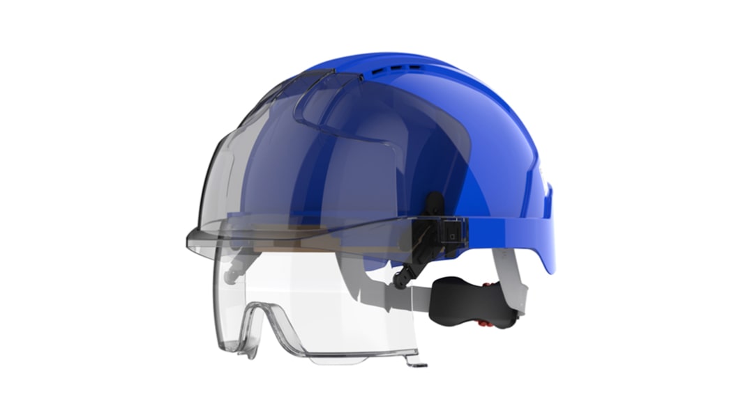 JSP EVOVISTAlens Blue Safety Helmet, Adjustable, Ventilated
