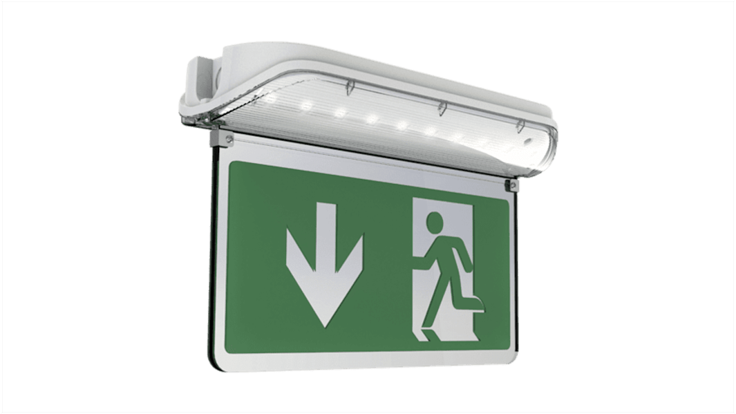 Ansell Lighting LED Emergency Exit Sign, Surface Mount, 3 W, Maintained, Non Maintained