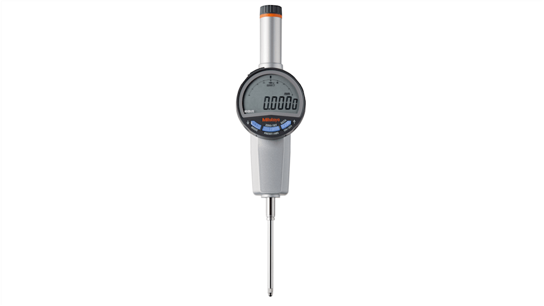 Mitutoyo 543-730BMetric Plunger Digital Indicator, 50.8 mm Measurement Range, 0.001 mm Resolution , 0.005 mm Accuracy