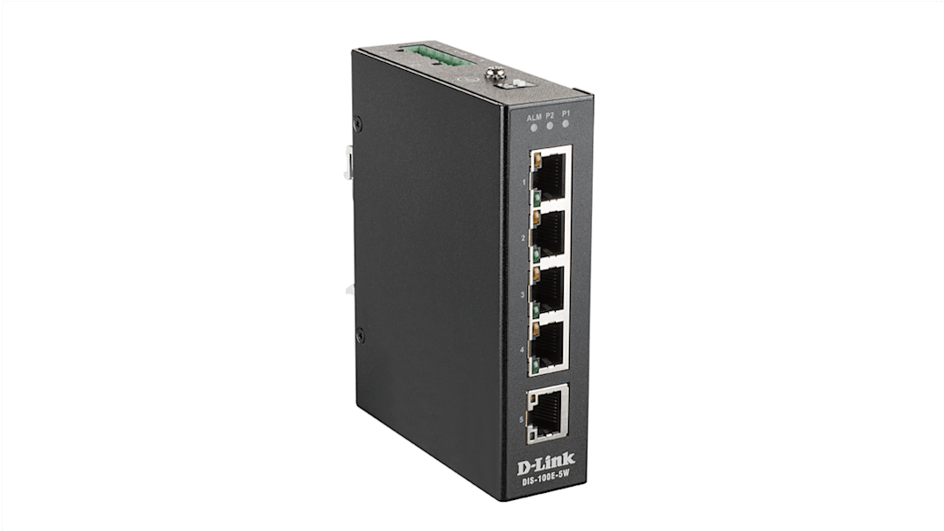 D-Link unverwalteter Switch mit 5 Anschlüssen für industrielles Fast Ethernet Ethernet-Switch DIN-Schienenmontage