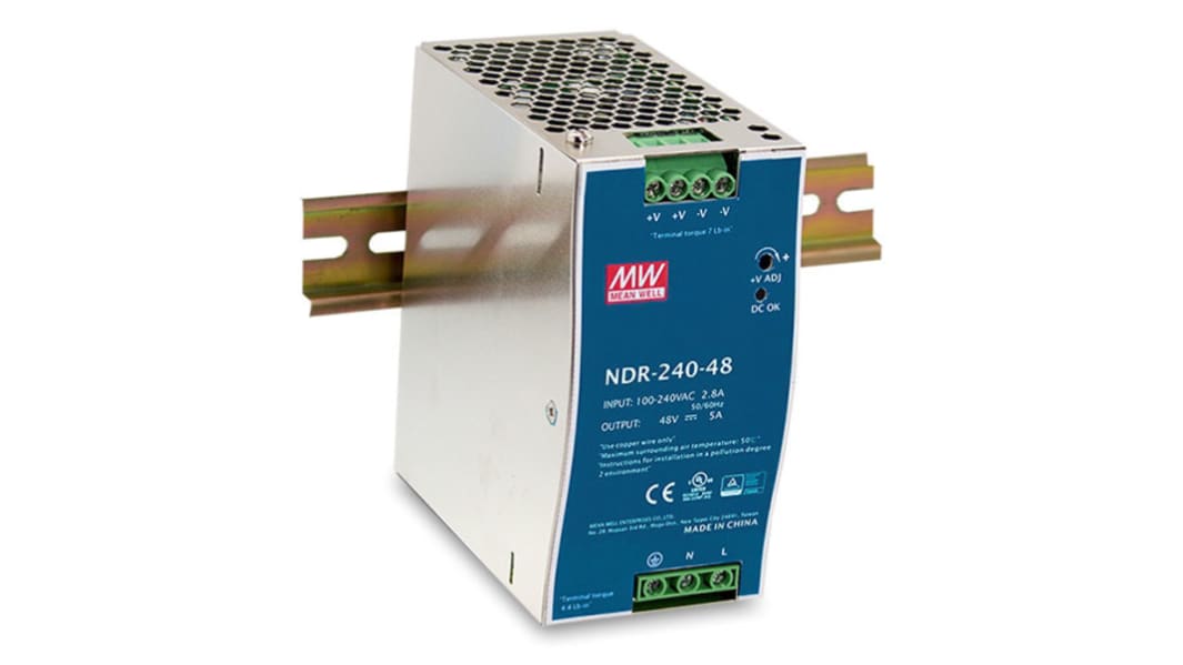 D-Link NDR-240 DIN-Schienen Netzteil Getaktet 48V dc / 5A 240W 90 → 264 V ac / 127 → 370V dc