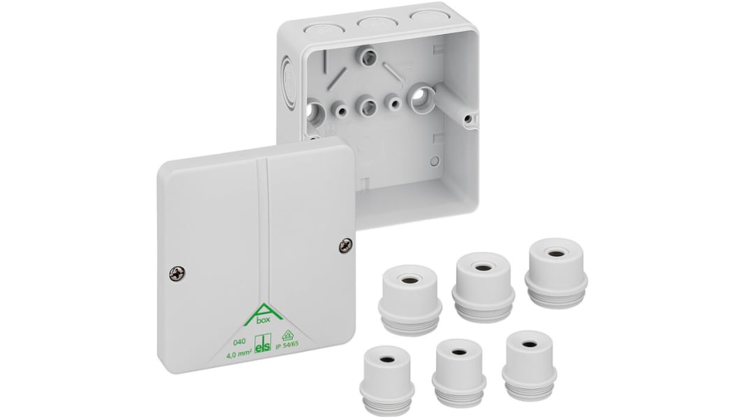 Caja de conexiones Spelsberg 80440001, 0, Poliestireno, Gris, 94mm, 94mm, 57mm, 94 x 94 x 57mm, IP54, IP65