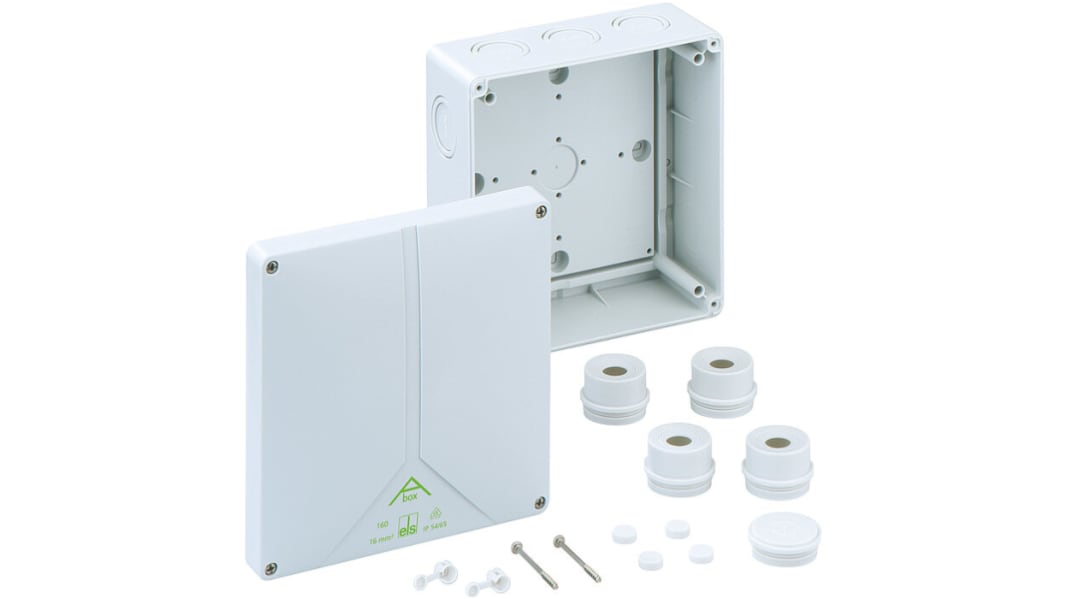 Caja de conexiones Spelsberg 81640001, 0, Poliestireno, Gris, 180mm, 180mm, 91mm, 180 x 180 x 91mm, IP54, IP65