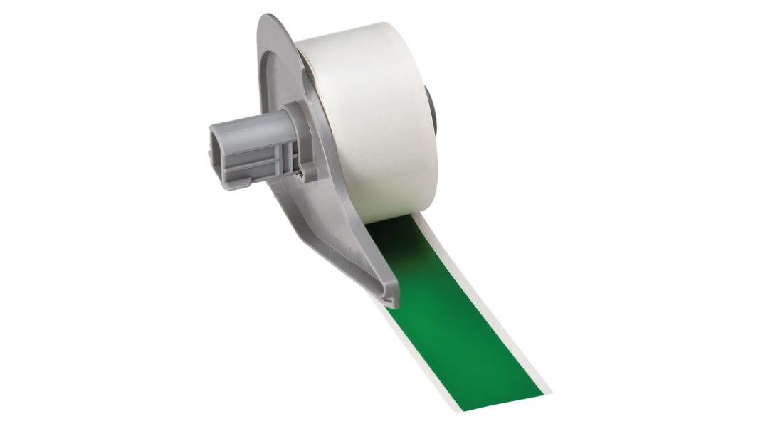Brady B-595 Black on Green Cable Labels, 15.24 m Length, 25.40 mm Width, 25.4mm Label Width
